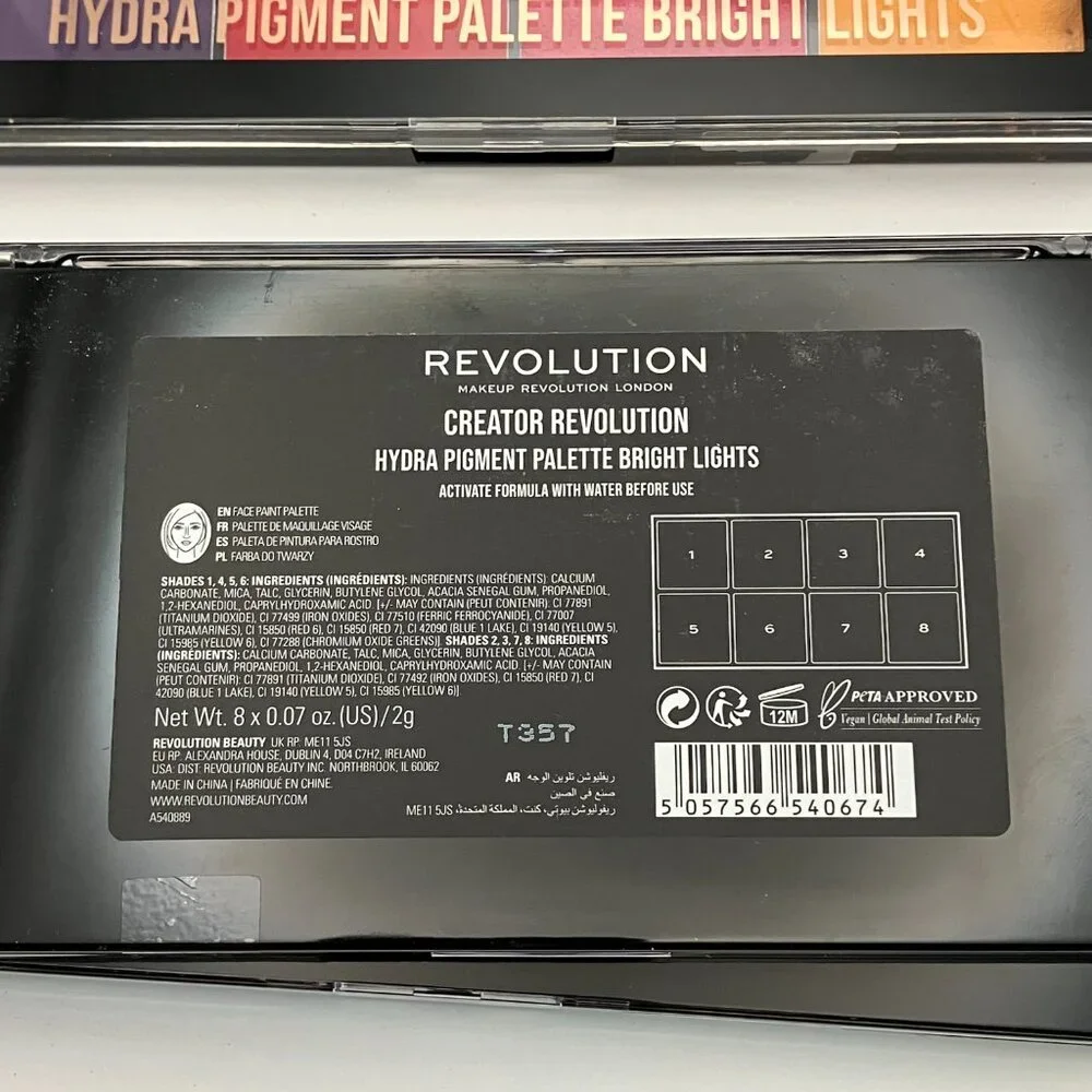 Revolution Creator Hydra Pigment Palette Bright Lights Eyeshadow Lot Of 3 Pcs